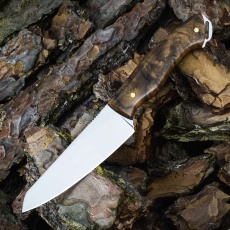 Цельнометаллический нож ДОДИЧИ, N690, корень ореха