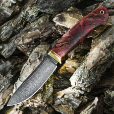 Охотничий нож СКИНЕР МАЛЫЙ, дамасская сталь, карельская береза