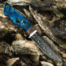 Подарочный нож ЛАДЬЯ, авторский мозаичный дамаск, карельская берёза
