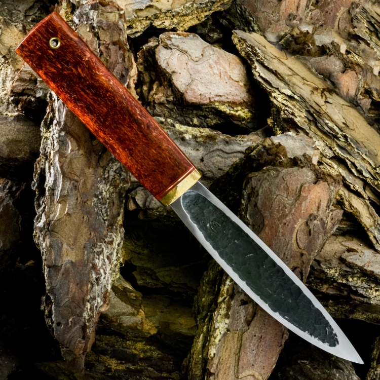 Нож ЯКУТ РЫБКА, D2, карельская берёза